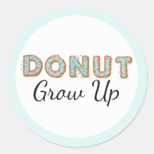 Donut kweek eerst blauwe gehakte Baby Ronde Sticker