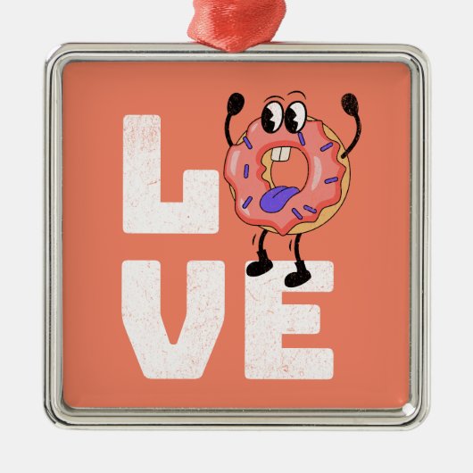 Donut liefde metalen ornament (Voorkant)