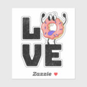 Donut liefde sticker (Vel)