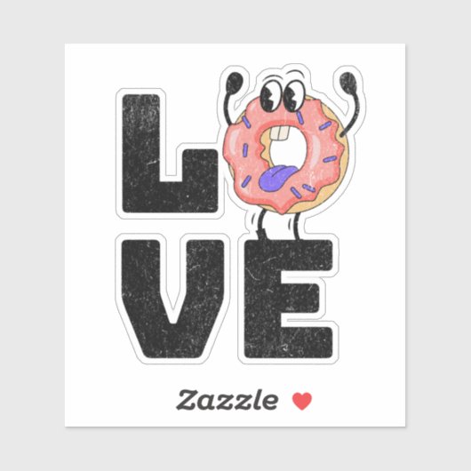 Donut liefde sticker (Vel)