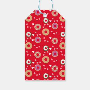 Donut Liefde Valentijnsdag Harten Roze Rood Cadeaulabel