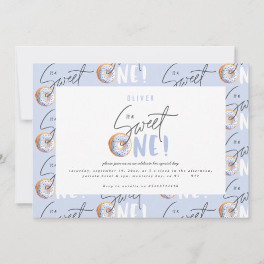 Donut liefje 1e verjaardag uitnodiging (Achterkant)