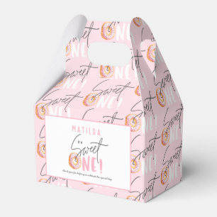 Donut liefje één roze 1e verjaardag bedankdoosjes