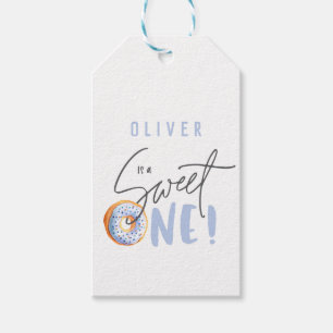 Donut liefje op 1e verjaardag  cadeaulabel