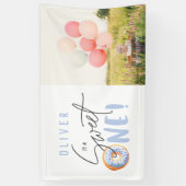 Donut liefje op 1e verjaardag spandoek (Verticaal)
