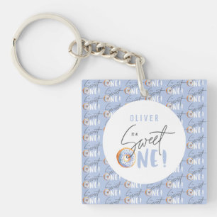 Donut liefje op het eerste verjaardagsfeest  sleutelhanger
