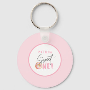 Donut lieve sleutelhanger van het eerste verjaarda