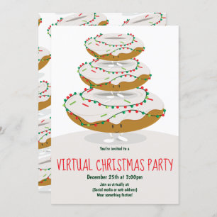 Donut Lights White, virtueel kerstfeest Kaart