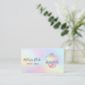 donut logo pastel colors background visitekaartje (Staand voorkant)