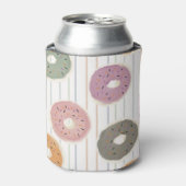 Donut Lover's Pattern - Pastelstrooien & Strepen Blikjeskoeler (Blikje Voorkant)