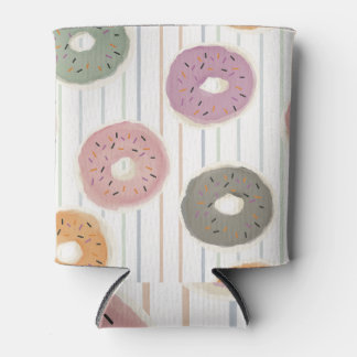 Donut Lover's Pattern - Pastelstrooien & Strepen Blikjeskoeler