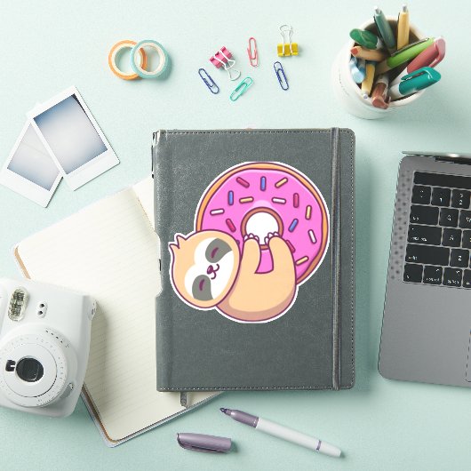Donut luiaard 1 sticker (iPad Cover)