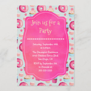 Donut Macarons Et Cupcake Invitation Générique Du
