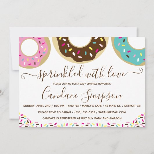 Donut met Baby-sprinkle Kaart (Voorkant)