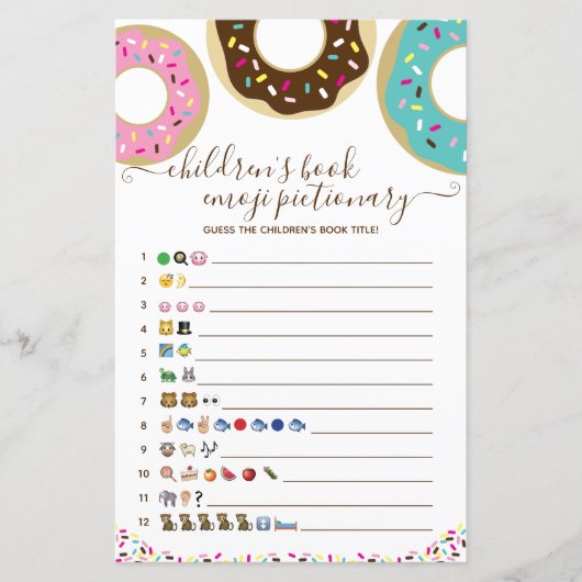 Donut met boek Emoji van liefdeskinderen (Voorkant)
