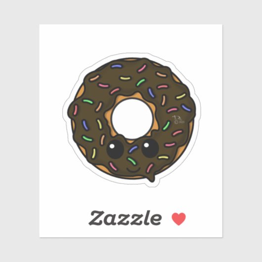 Donut met Chocolate Frosting en Sprinkles Sticker (Vel)