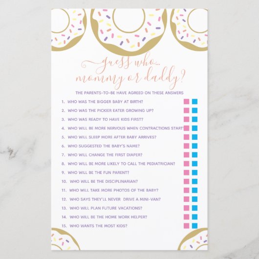 Donut met liefde bestrooid Raad wie? Spel (Voorkant)