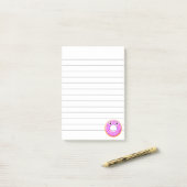 Donut met ogen en spikkels Tekening Gelinieerd 4x6 Post-it® Notes (Op bureau)