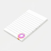 Donut met ogen en spikkels Tekening Gelinieerd 4x6 Post-it® Notes (Schuin)