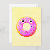 Donut met ogen en springen briefkaart (Voorkant / Achterkant)