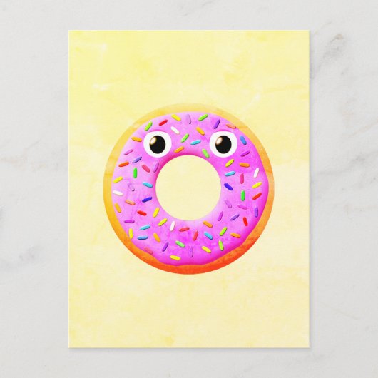 Donut met ogen en springen briefkaart (Voorkant)