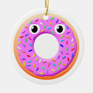 Donut met ogen en springen keramisch ornament