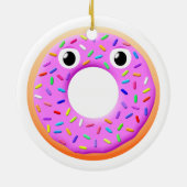 Donut met ogen en springen keramisch ornament (Achterkant)