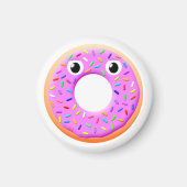 Donut met ogen en springen magneet (Voorkant)