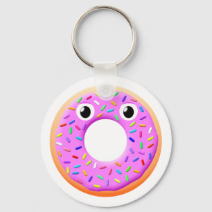 Donut met ogen en springen sleutelhanger
