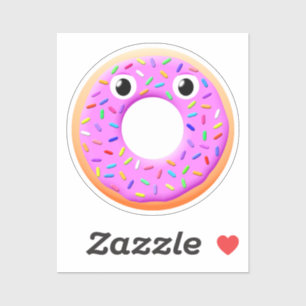 Donut met ogen en springen sticker
