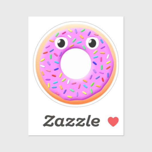 Donut met ogen en springen sticker (Vel)