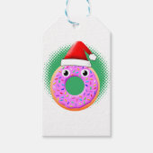 Donut met ogen en strooit Santas Pet tekening Cadeaulabel (Voorkant)