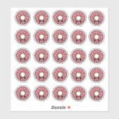 Donut met roze glazuur en sprinkles sticker (Vel)