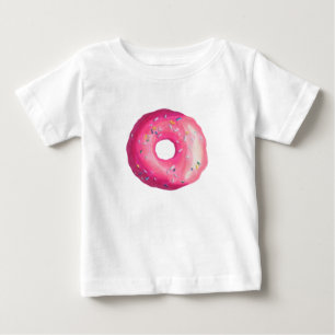 Donut met roze vorst en springen