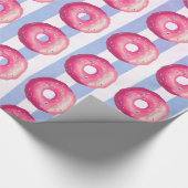Donut met roze vorst en springen cadeaupapier (Hoek)
