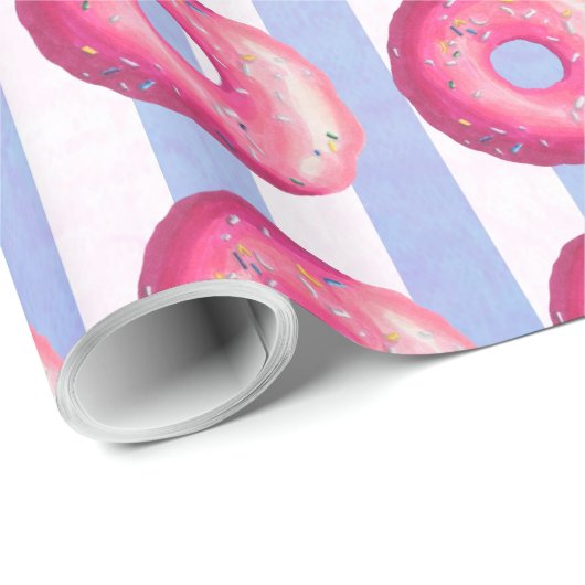 Donut met roze vorst en springen cadeaupapier (Rol Hoek)
