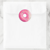 Donut met roze vorst en springen ronde sticker (Tas)
