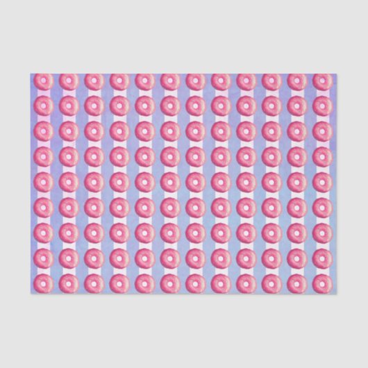 Donut met roze vorst en sproeiers op strips tissuepapier (Voorkant)