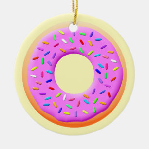 Donut met sprinttekening keramisch ornament
