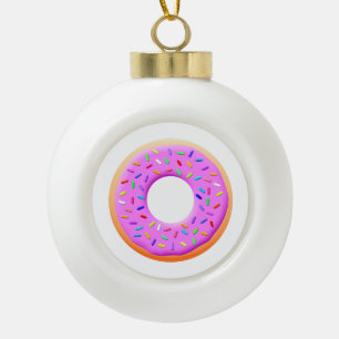 Donut met sprinttekening keramische bal ornament