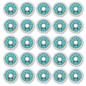Donut met Turquoise Frosting en Sprinkles Sticker (Voorkant)