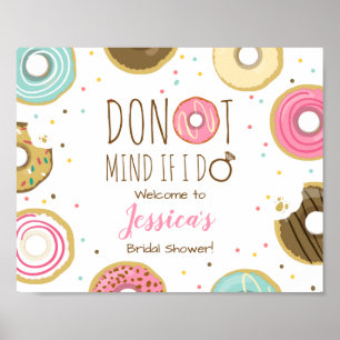 Donut Mind If I Do Welkom Bord Bruidsfeest Poster