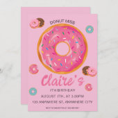 Donut Miss Anniversaire Fête Invitation (Devant / Derrière)