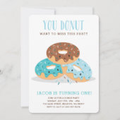 Donut Miss Deze Fun Birthday partijuitnodiging Bla Kaart (Voorkant)