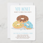 Donut Miss Deze Fun Birthday partijuitnodiging Mis Kaart (Voorkant)