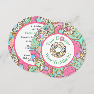 Donut Miss it Donut Birthday Party Invitation2 Kaart