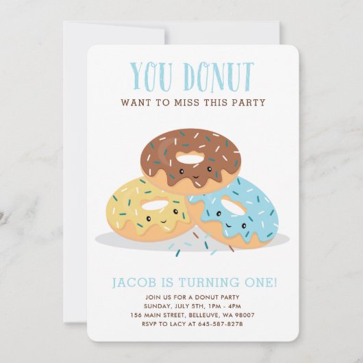 Donut Miss This Fun Anniversaire invitation Mist (Devant)