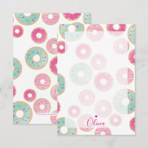 DONUT NOTITIE PAPIER schattige kleurrijke leraar b Kaart