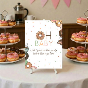 Donut Oh Baby Voeg Je Tekst Toe Printbaar Bord Poster