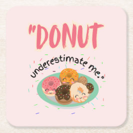 DONUT ONDER SCHATTING VIERKANTE KARTONNEN ONDERZETTER